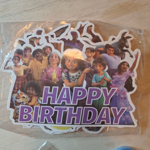 Encanto Themed Birthday Party Decoration Set Banner Hanging Spirals Cake Topper - Picture 3 of 5